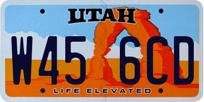 UT license plate W456CD
