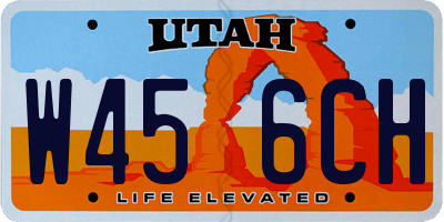 UT license plate W456CH