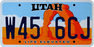 UT license plate W456CJ