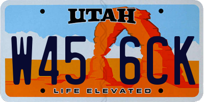 UT license plate W456CK
