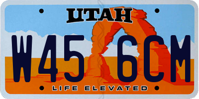 UT license plate W456CM