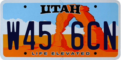 UT license plate W456CN