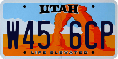 UT license plate W456CP