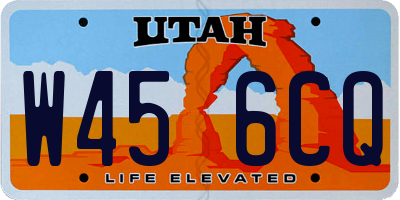 UT license plate W456CQ