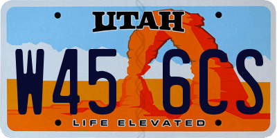 UT license plate W456CS