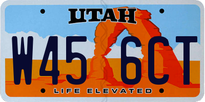 UT license plate W456CT