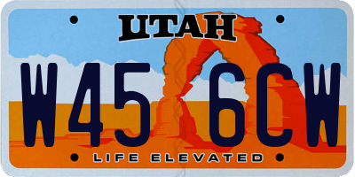 UT license plate W456CW