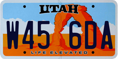 UT license plate W456DA