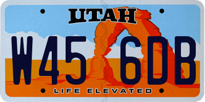 UT license plate W456DB