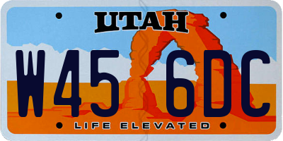 UT license plate W456DC