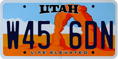UT license plate W456DN