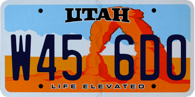 UT license plate W456DO