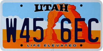 UT license plate W456EC