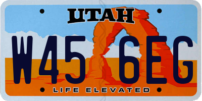 UT license plate W456EG