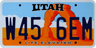 UT license plate W456EM