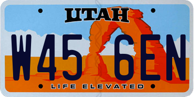 UT license plate W456EN
