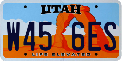 UT license plate W456ES