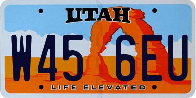 UT license plate W456EU