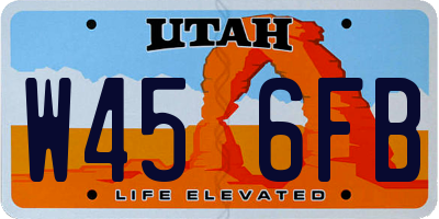 UT license plate W456FB