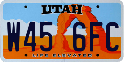 UT license plate W456FC
