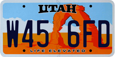 UT license plate W456FD