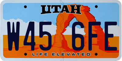 UT license plate W456FE