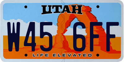 UT license plate W456FF