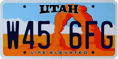 UT license plate W456FG