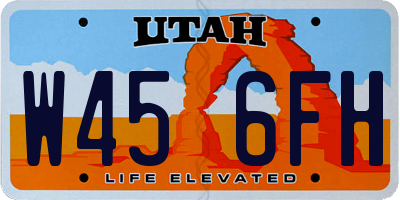 UT license plate W456FH