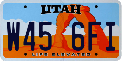 UT license plate W456FI