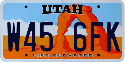 UT license plate W456FK