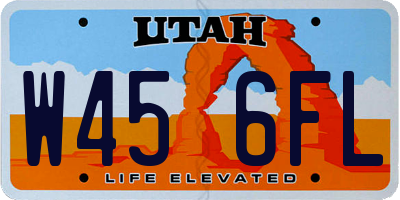 UT license plate W456FL