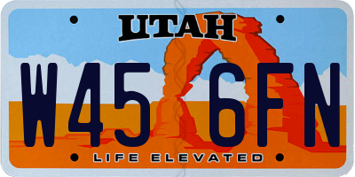 UT license plate W456FN