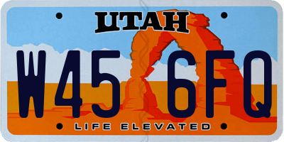 UT license plate W456FQ
