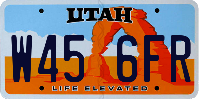 UT license plate W456FR