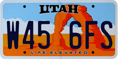 UT license plate W456FS