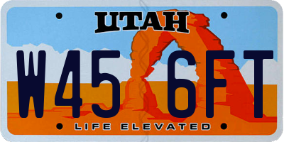 UT license plate W456FT