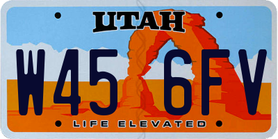 UT license plate W456FV
