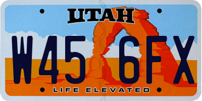 UT license plate W456FX