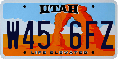 UT license plate W456FZ