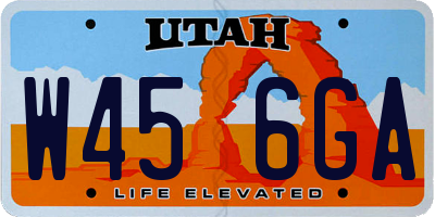 UT license plate W456GA