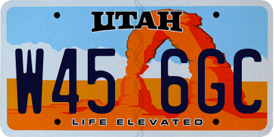 UT license plate W456GC