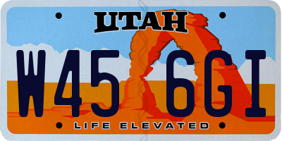 UT license plate W456GI