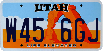 UT license plate W456GJ