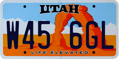 UT license plate W456GL