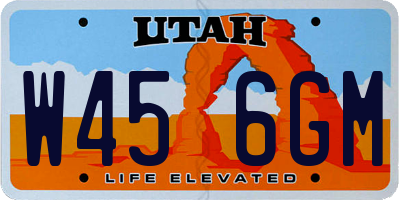 UT license plate W456GM