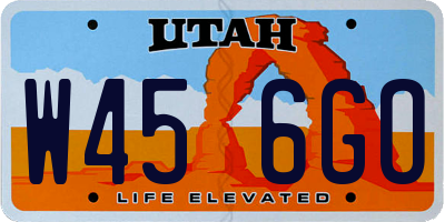 UT license plate W456GO
