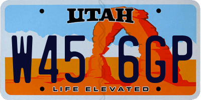 UT license plate W456GP
