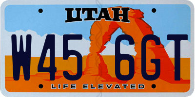 UT license plate W456GT