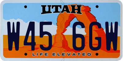 UT license plate W456GW
